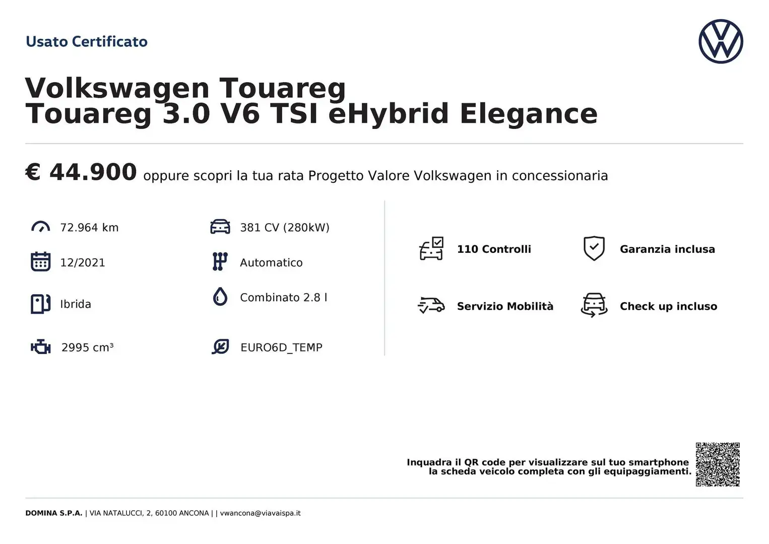 Volkswagen Touareg 3.0 V6 TSI eHybrid Elegance Blanco - 2