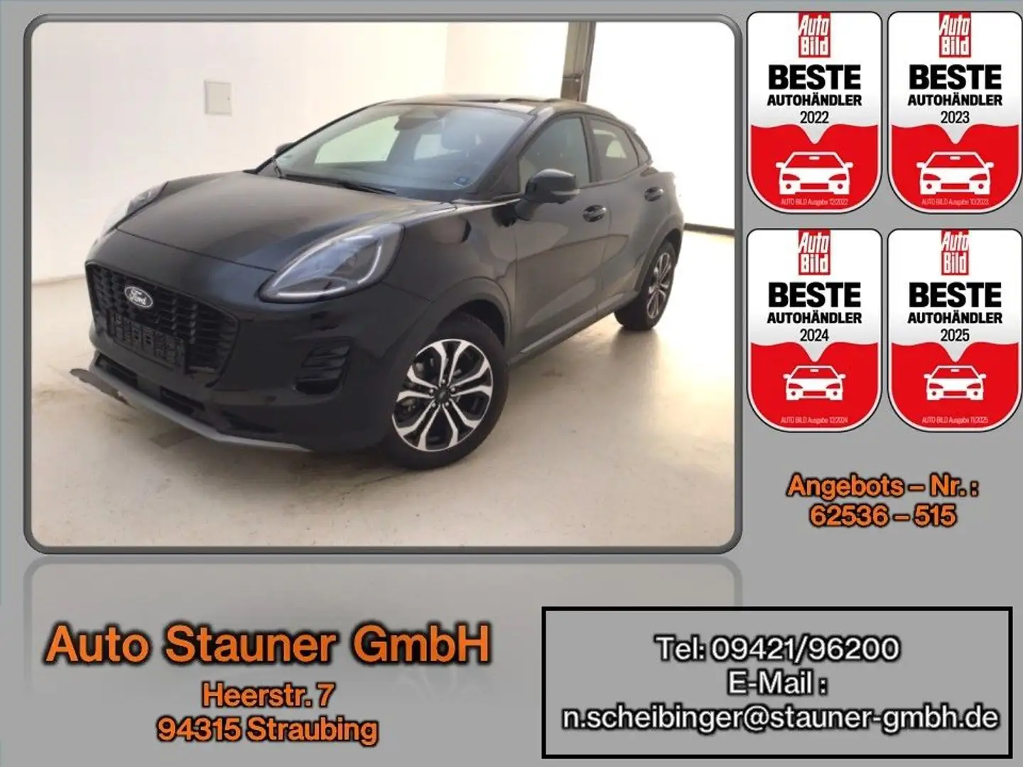 Ford Puma 1.0 EcoBoost MHEV Titanium iACC/360°/ Schwarz - 1