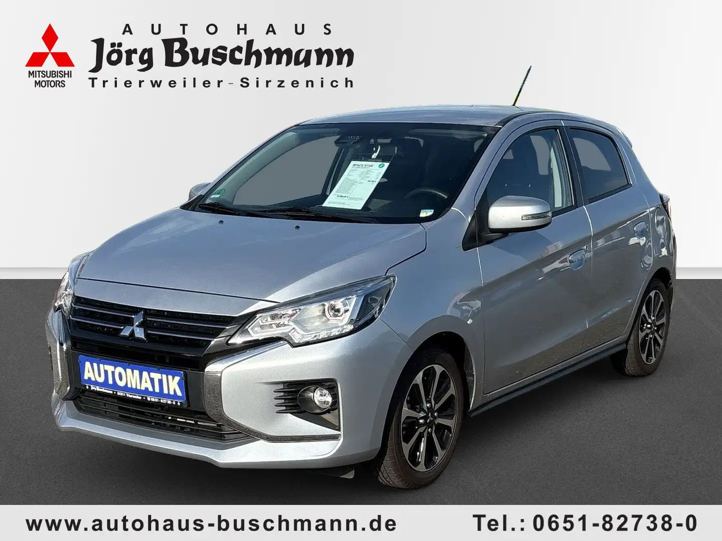 Mitsubishi Space Star 1,2 TOP,CVT,LED,RFK,T-Leder Silber - 1