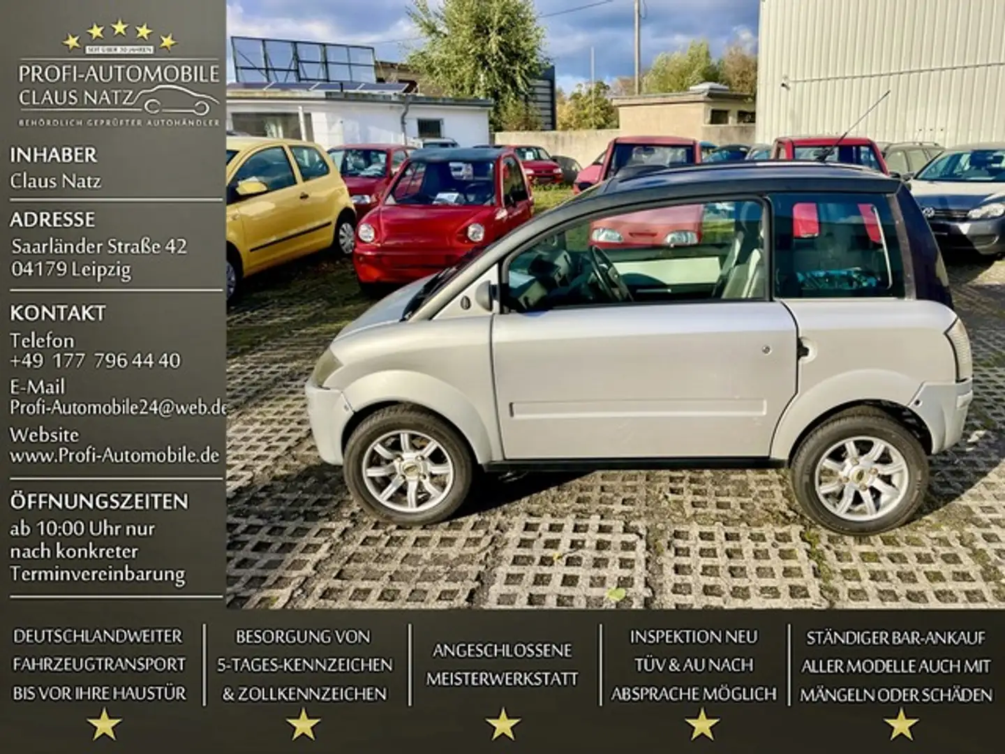 Microcar MC 2*45 KM H*Mopedauto*LIEFERUNG MÖGLICH* Silber - 1