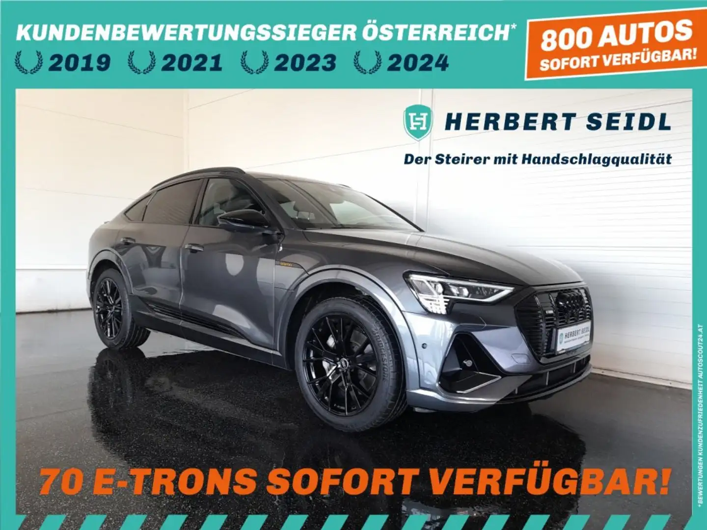Audi e-tron SB 55 quattro S-LINE BLACK *NP: € 119.485,- / SKY / LEDER / 21 ZOLL / NACHTSICHT & HEAD-UP / AHV / ASS PAKETE TOUR & STAD Grau - 1