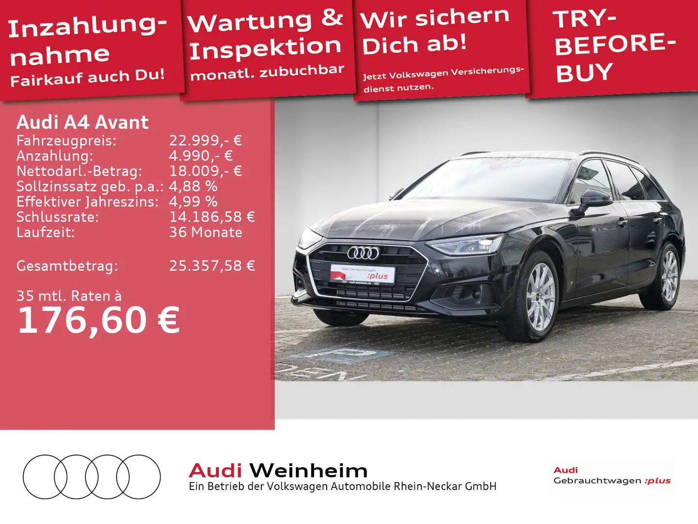 Audi A4 35 TFSI S-tronic Navi LED uvm Schwarz - 1