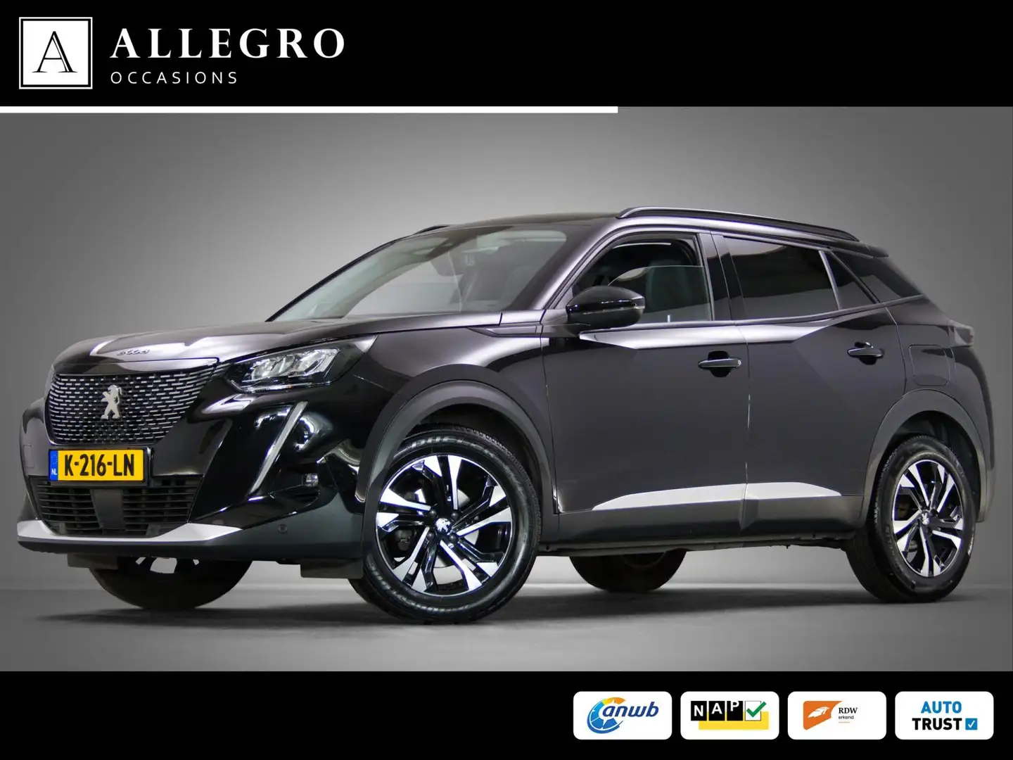 Peugeot 2008 1.2 PureTech Allure (TREKHAAK, ACHTERUITRIJCAMERA, Zwart - 1