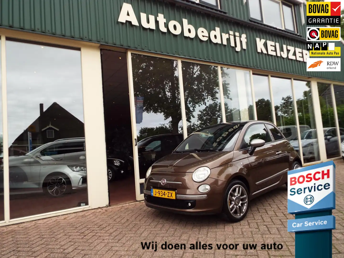 Fiat 500 1.4-16V Lounge AIRCO-PANODAK-LICHTMETAAL-12 MAANDE Brun - 1