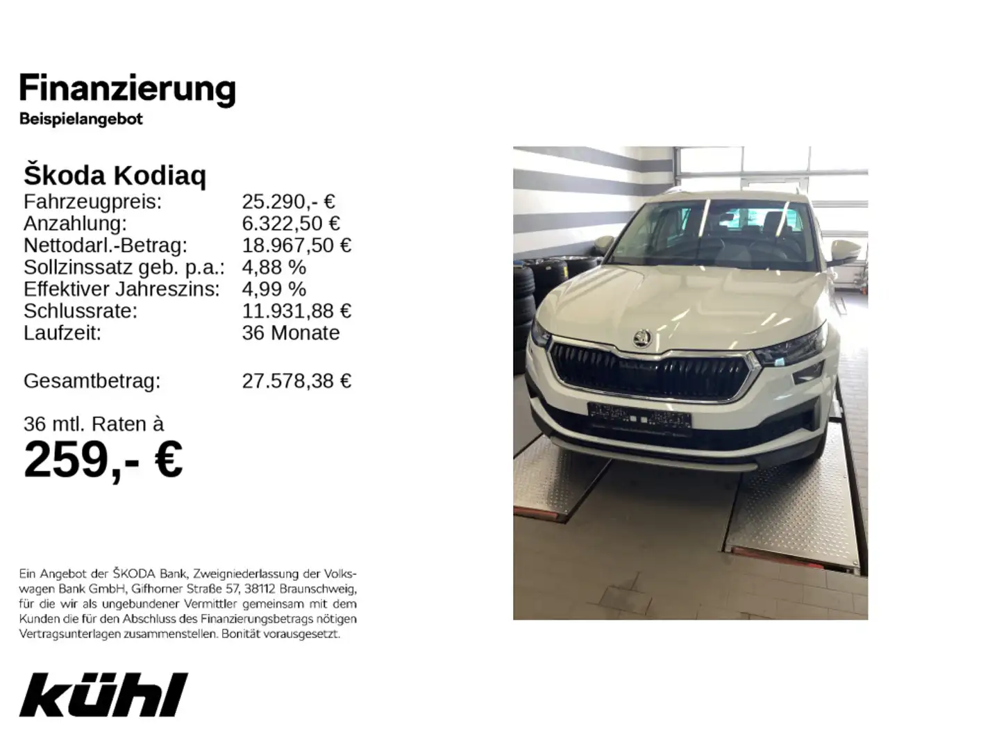 Skoda Kodiaq 2.0 TDI DSG Style AHK,ACC,SHZ., v+h Weiß - 1