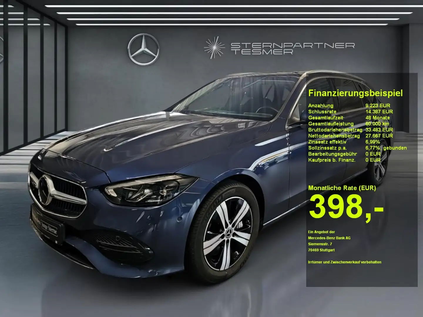 Mercedes-Benz C 300 e T AVANTGARDE+MBUX+DIST+PANO+AMBIENTE+AHK Blau - 1