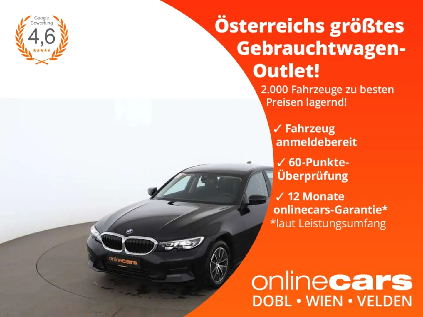 BMW 318 d Aut LED NAVI LANE-ASSIST TEMP R-CAM PDC Schwarz - 1