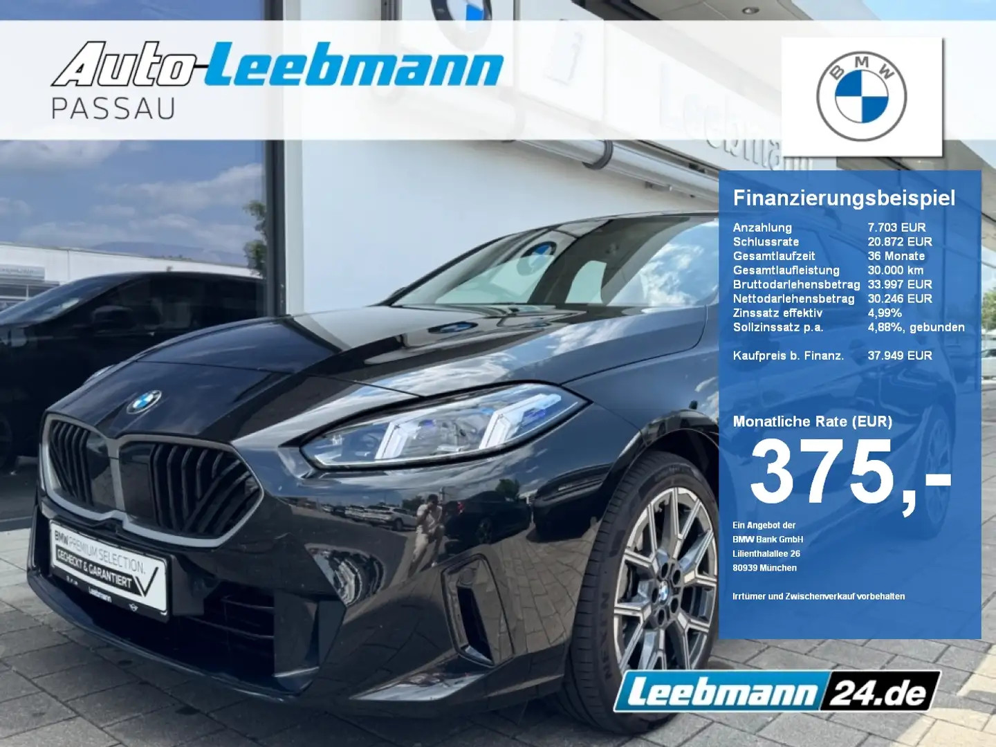 BMW 120 d 18-Zoll/ACC/AdaptLED/RFK/SportSitze/Qi Schwarz - 1
