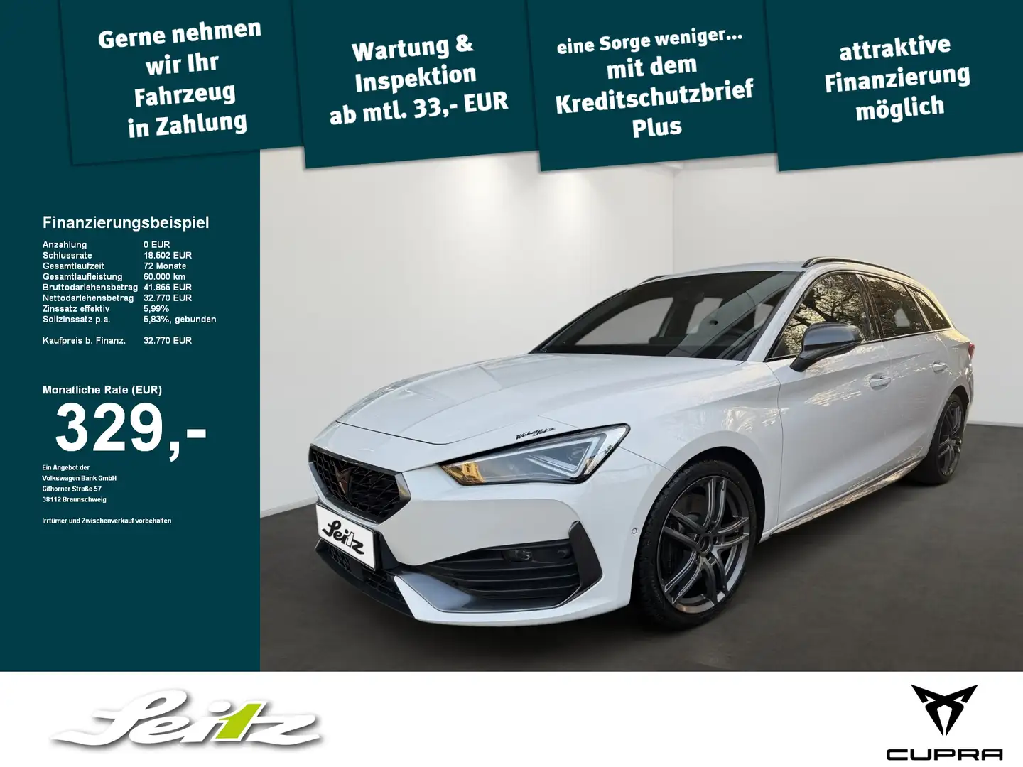 CUPRA Leon ST VZ 2.0 TSI DSG VZ 4Drive AHK. Matrix-LED. Navi. Weiß - 1