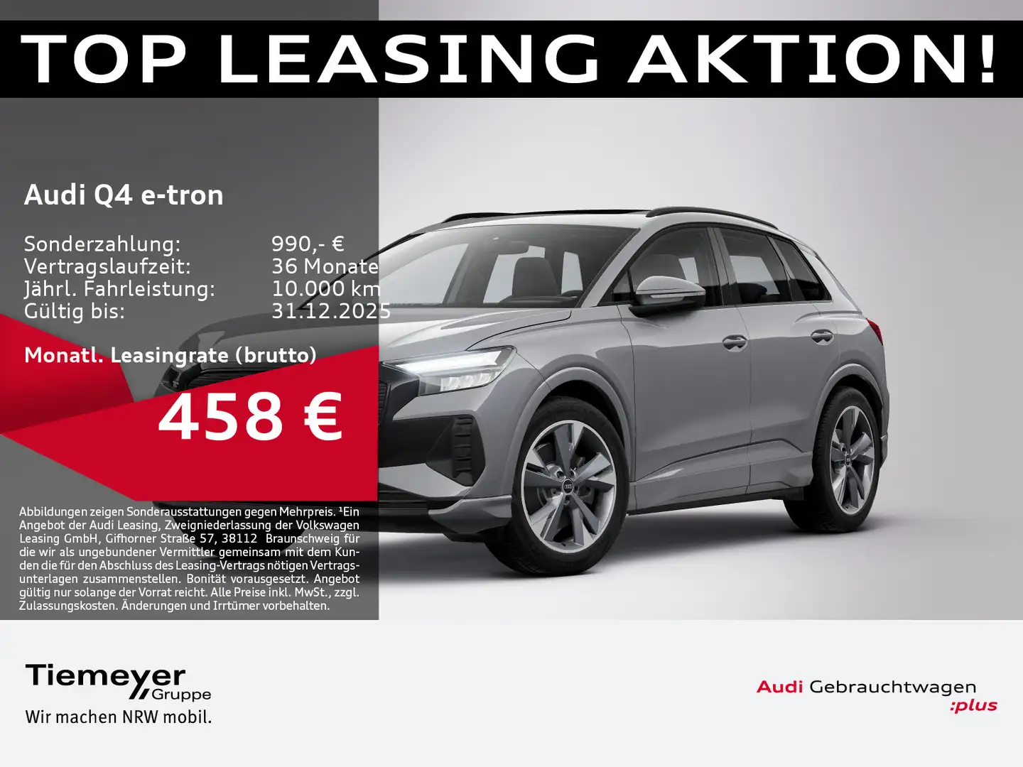 Audi Q4 e-tron 45 S LINE LM20 OPTIK-PKT PANO TEILLEDE Gris - 1