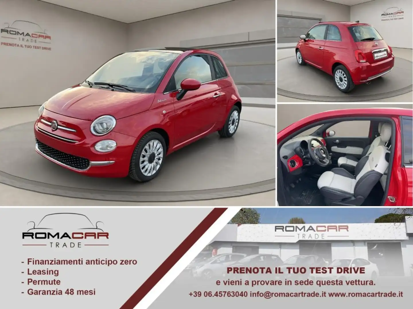 Fiat 500 1.0 Hybrid Dolcevita Rosso - 1