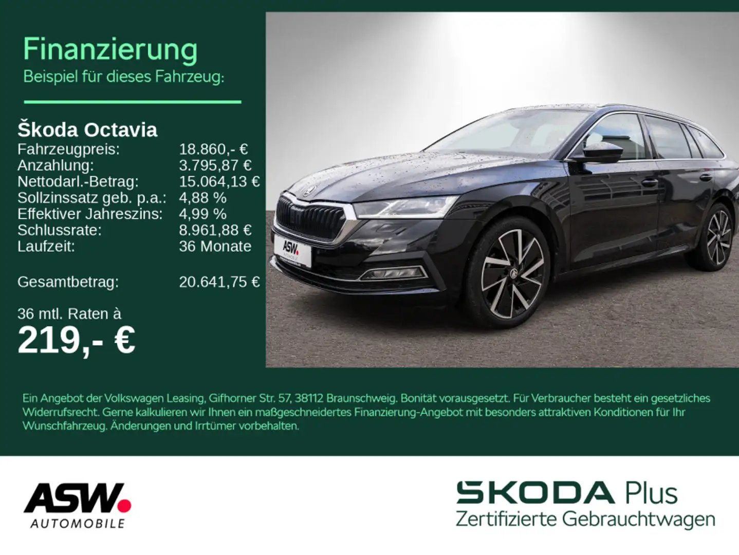 Skoda Octavia Combi First Edition 1.5 TSI LED RFK HUD Noir - 1