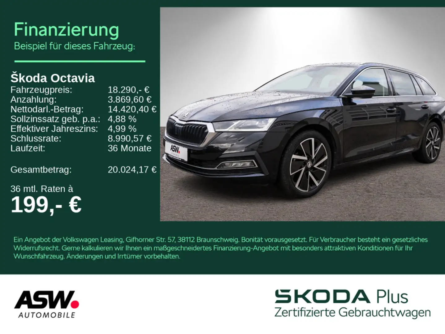 Skoda Octavia Combi First Edition 1.5 TSI LED RFK HUD Schwarz - 1
