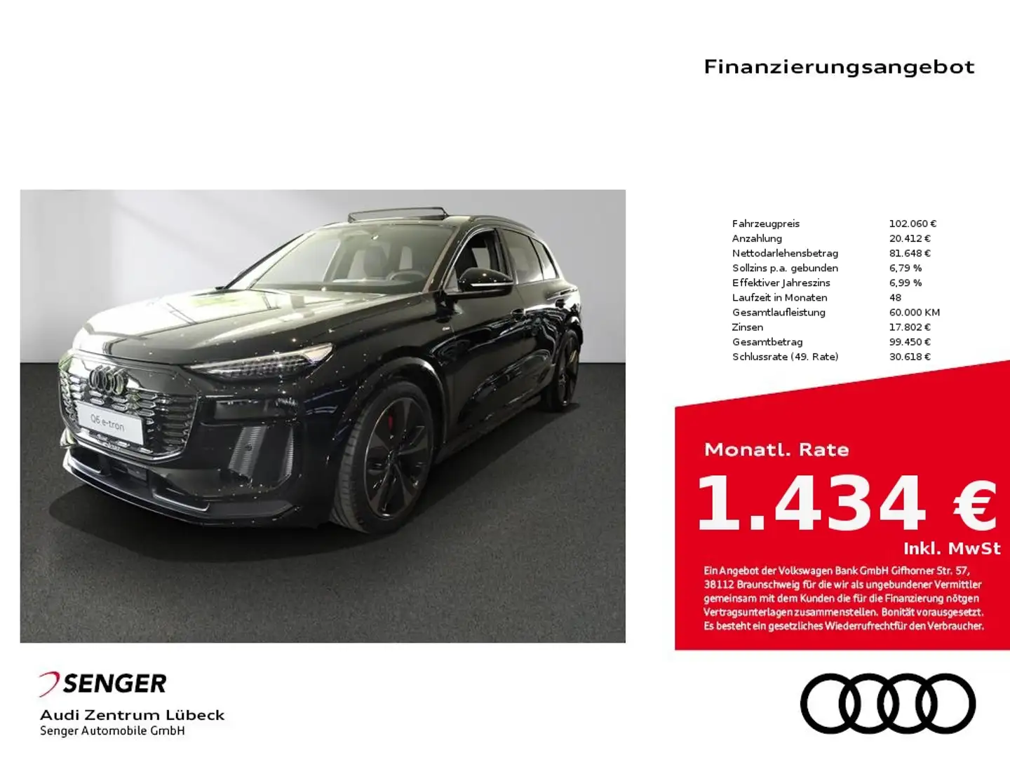 Audi Q6 SUV e-tron quattro Panorama Navi Memory LED Nero - 1