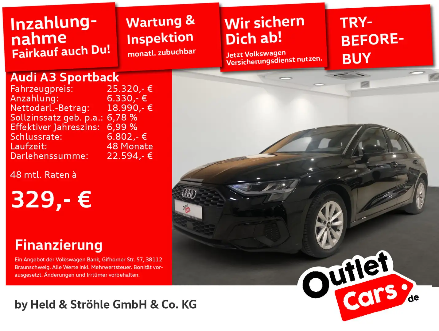 Audi A3 35 TDI LED NAVI PDC RFK STANDHZ SHZ Noir - 1