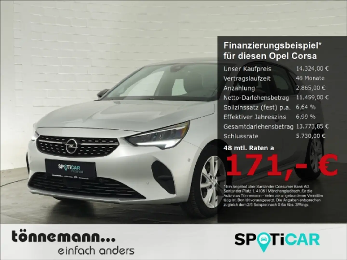 Opel Corsa F ELEGANCE+LED+NAVI+RÜCKFAHRKAMERA+SITZ-/LENKRADHE Argent - 1