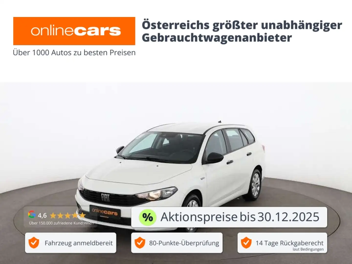 Fiat Tipo Kombi 1.6 Multijet Red LED NAVI ASSIST R-CAM Weiß - 1