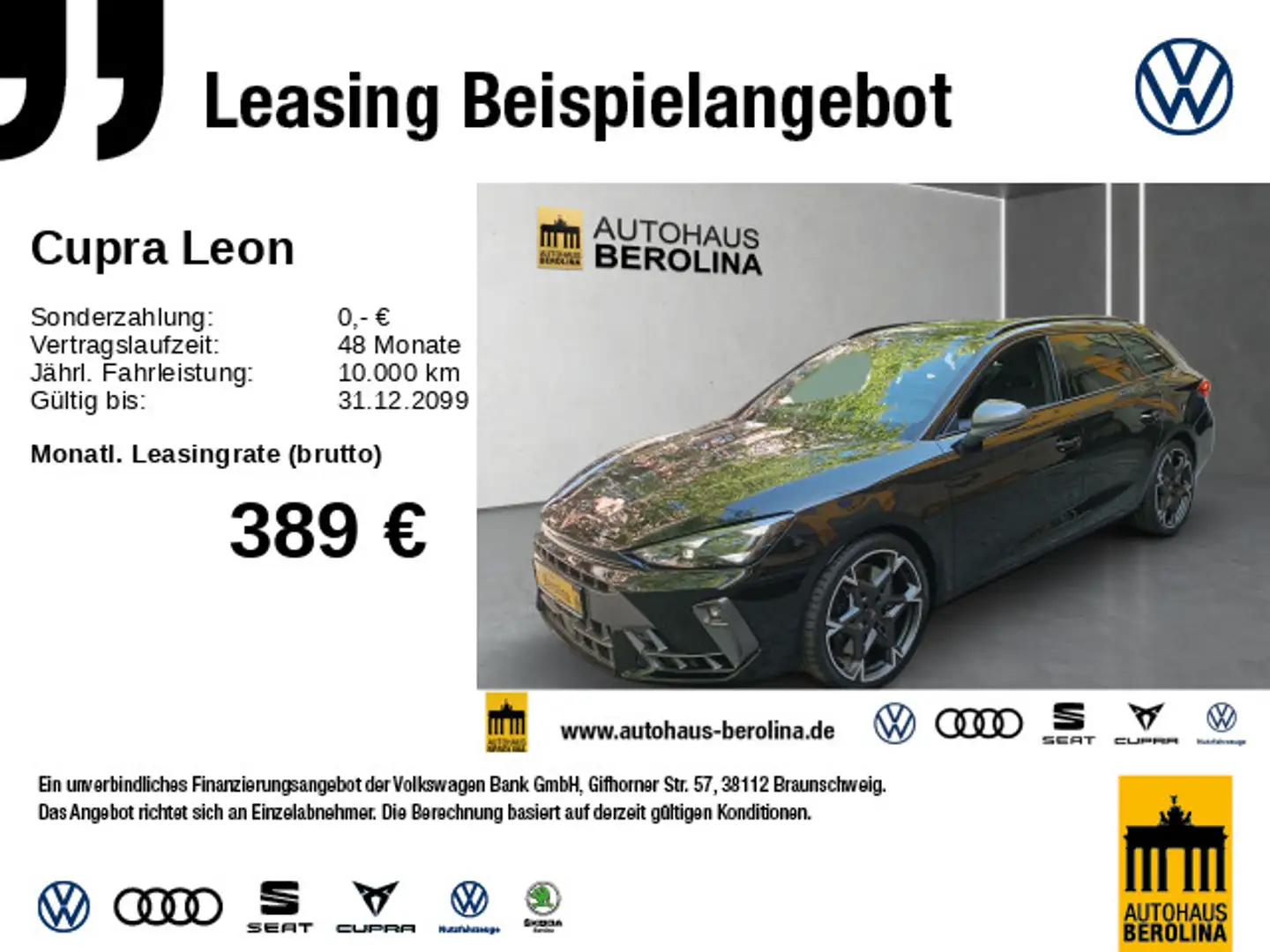 CUPRA Leon ST 2.0 TSI 4D VZ DSG *AHK*ACC*R-CAM*PDC* Nero - 1