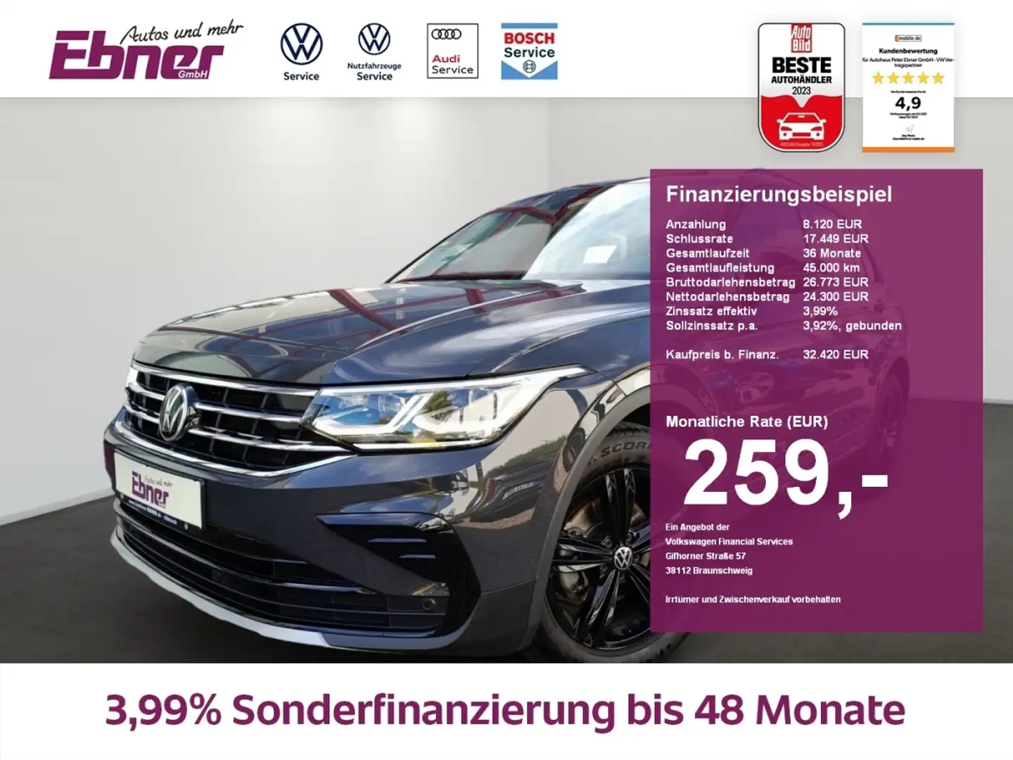 Volkswagen Tiguan URBAN SPORT PLUS TSI DSG PANO+HEAD-UP+KAMERA+MATRI Gris - 1