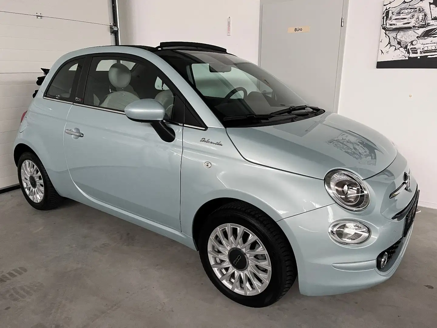 Fiat 500C 500 C Dolcevita Cabrio PDC Car Play topgepflegt Grün - 1