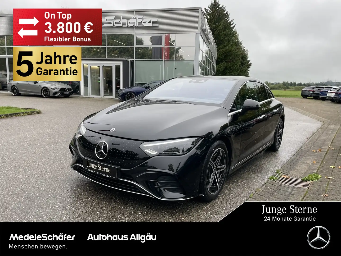 Mercedes-Benz EQE 300 EQE 300 AMG Airmatic Pano HA-Lenk 22kW HuD NP91 Zwart - 1