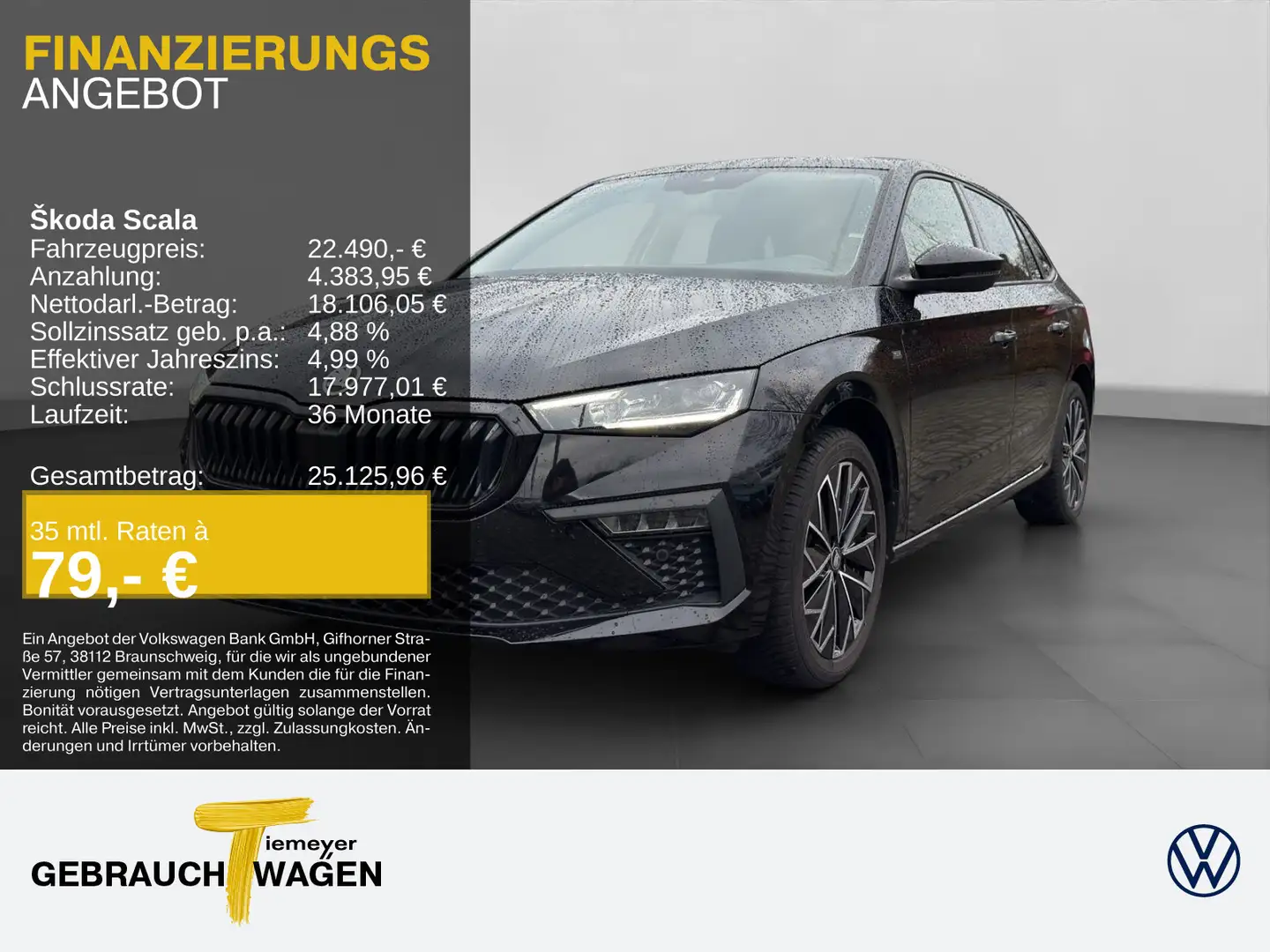 Skoda Scala 1.5 TSI SELECTION LM17 SITZHZ KAMERA VIRTU Schwarz - 1