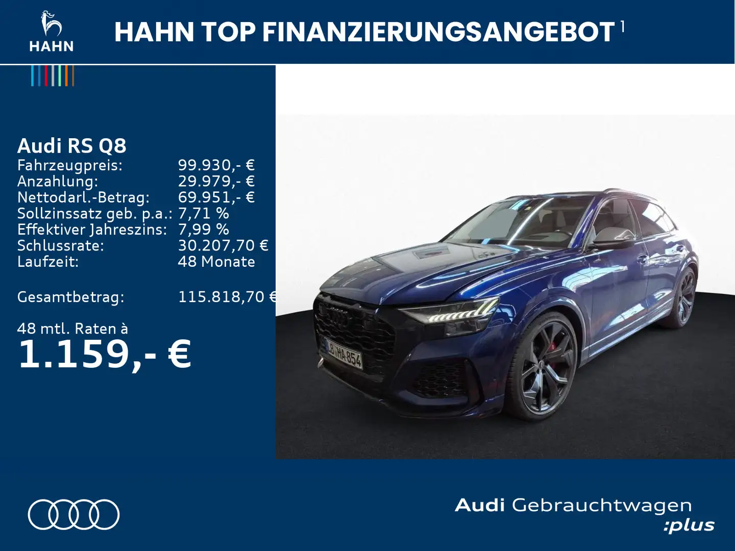 Audi RS Q8 TFSI quattro Keramik Matrix HUD °360 AHK Blau - 2