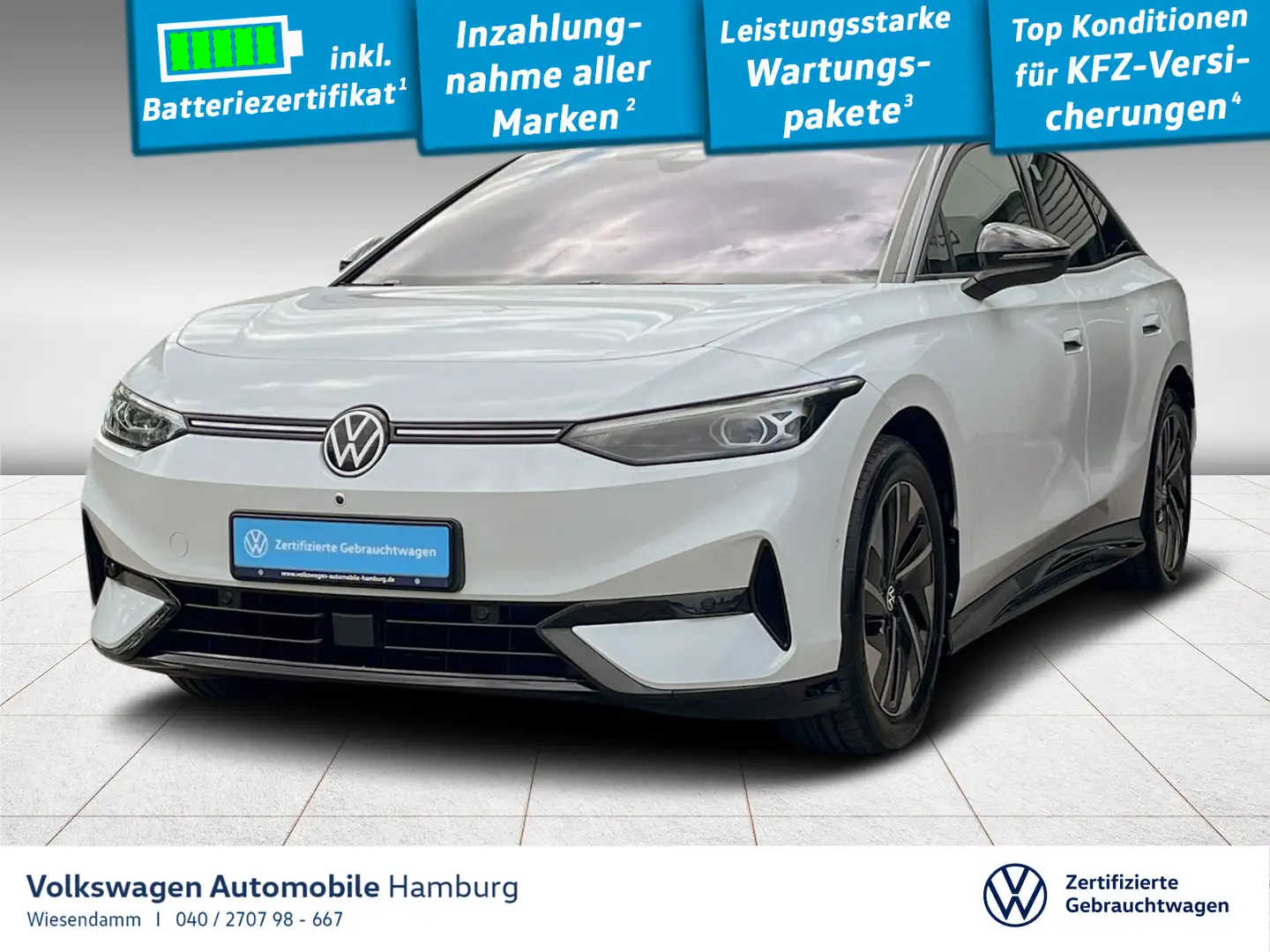 Volkswagen ID.7 Pro AHK/KAMERA/ACC/HUD/NAVI/LED Weiß - 1