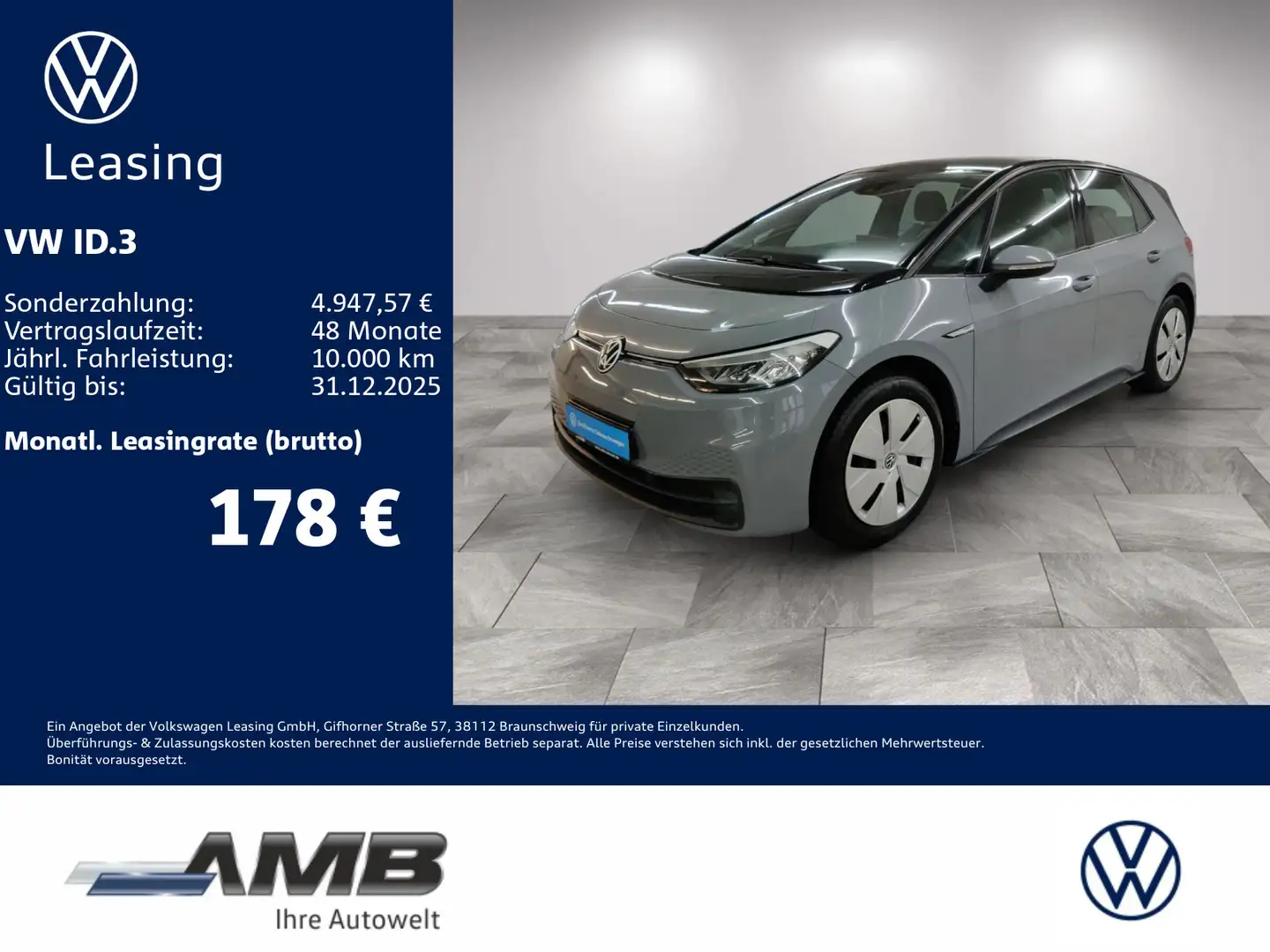 Volkswagen ID.3 Pro Performance 58kWh/CCS/Wärmepumpe Grau - 1