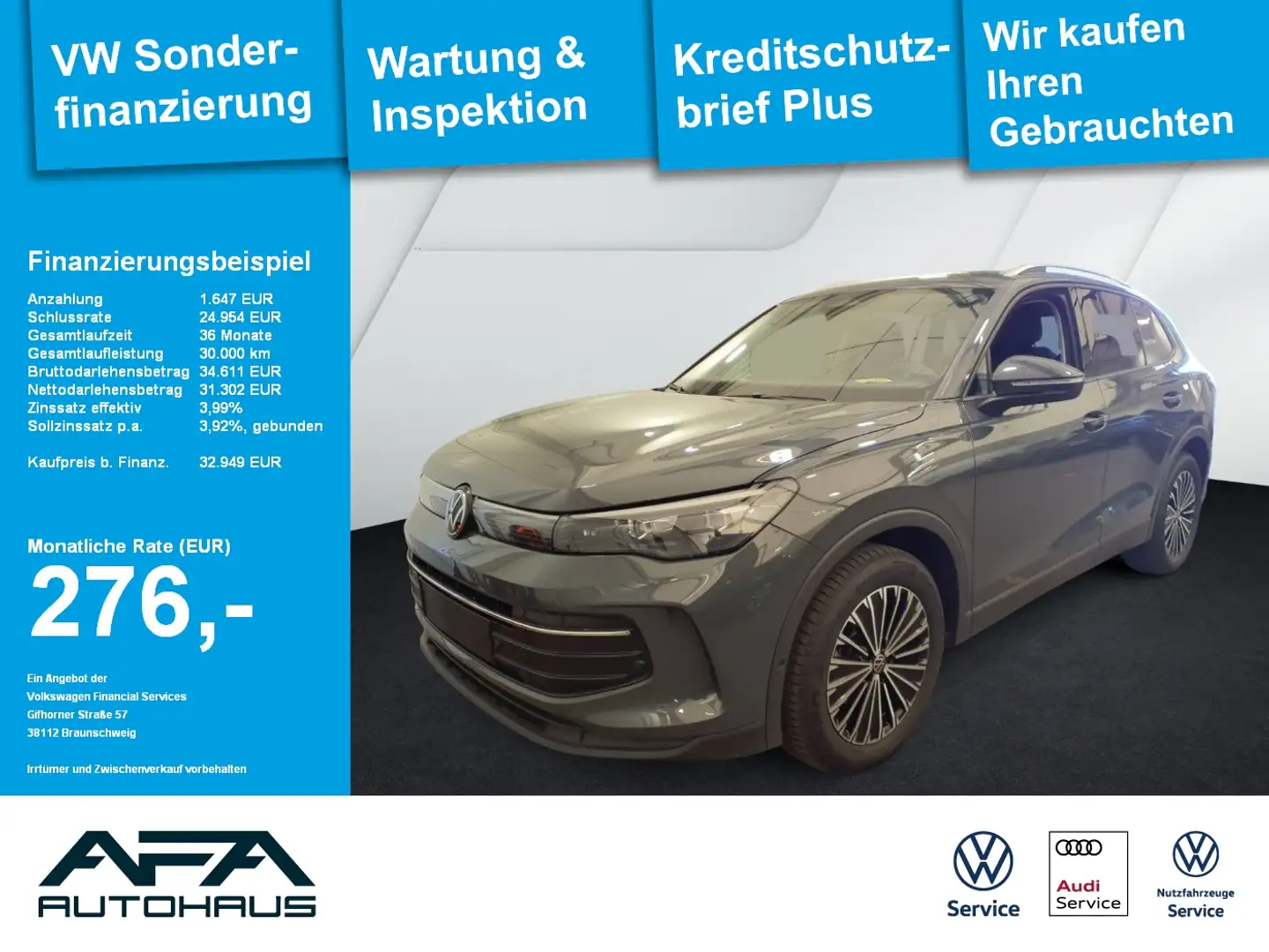Volkswagen Tiguan 1.5 eTSI LIFE DSG AHK*Navi*LED*ACC*RFK Grau - 1