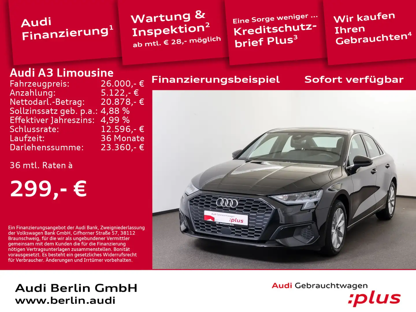 Audi A3 35 TFSI S tr. LED NAVI PDC VIRTUAL Noir - 1