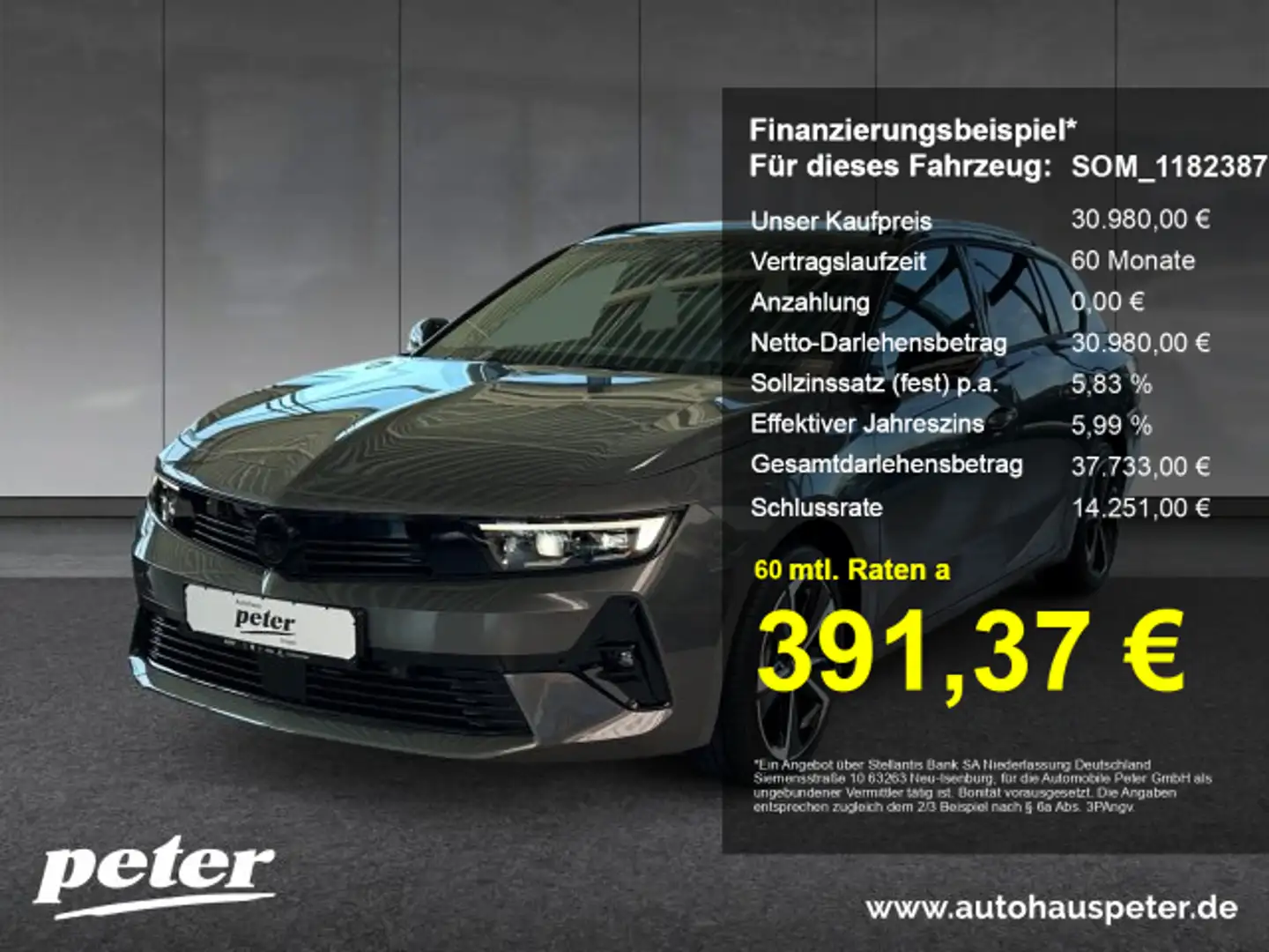Opel Astra Astra ST GS 1.5 D AZV Adapt. Tempomat Navi RFK Gris - 1