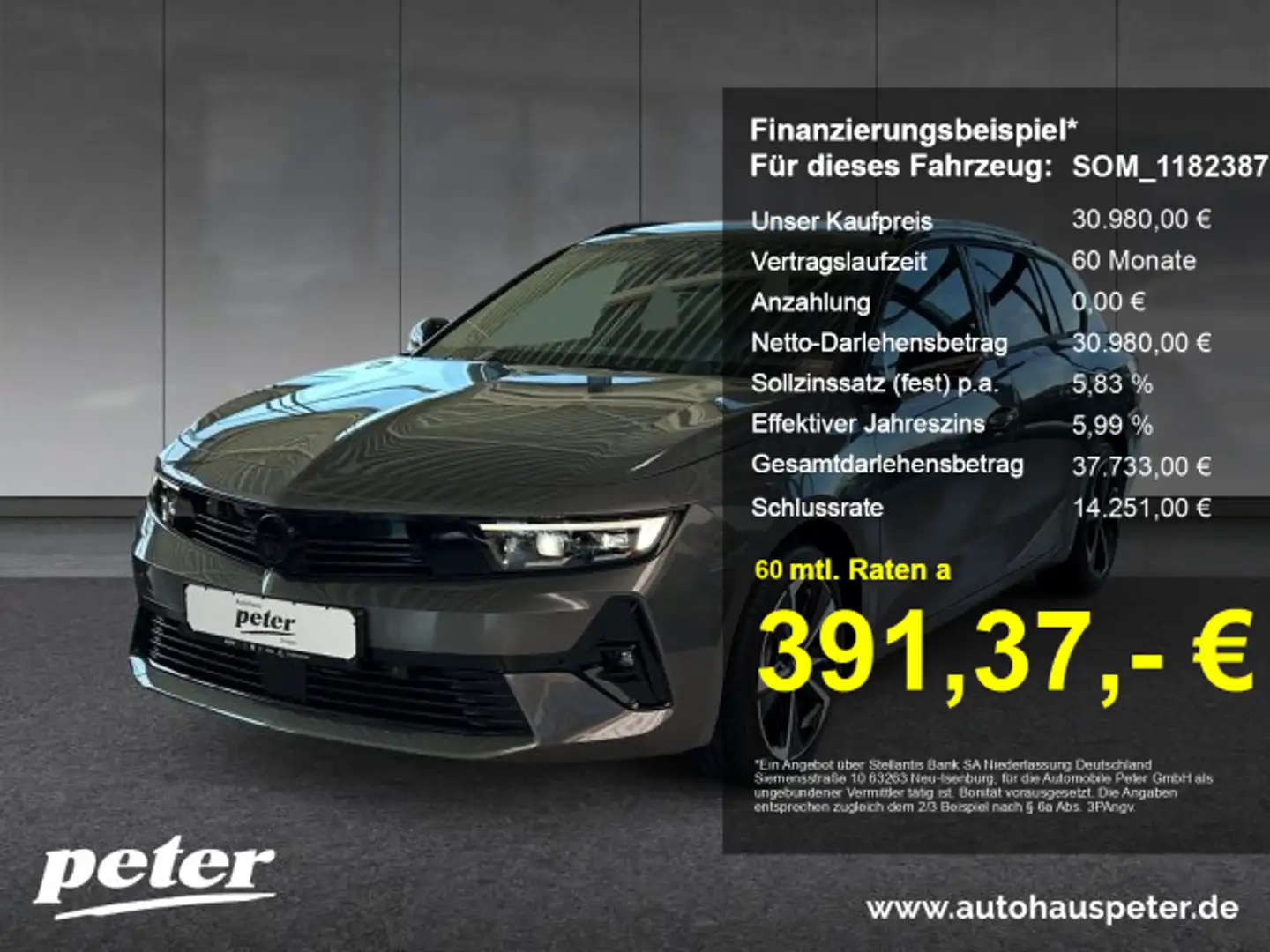 Opel Astra Astra ST GS 1.5 D AZV Adapt. Tempomat Navi RFK Grau - 1