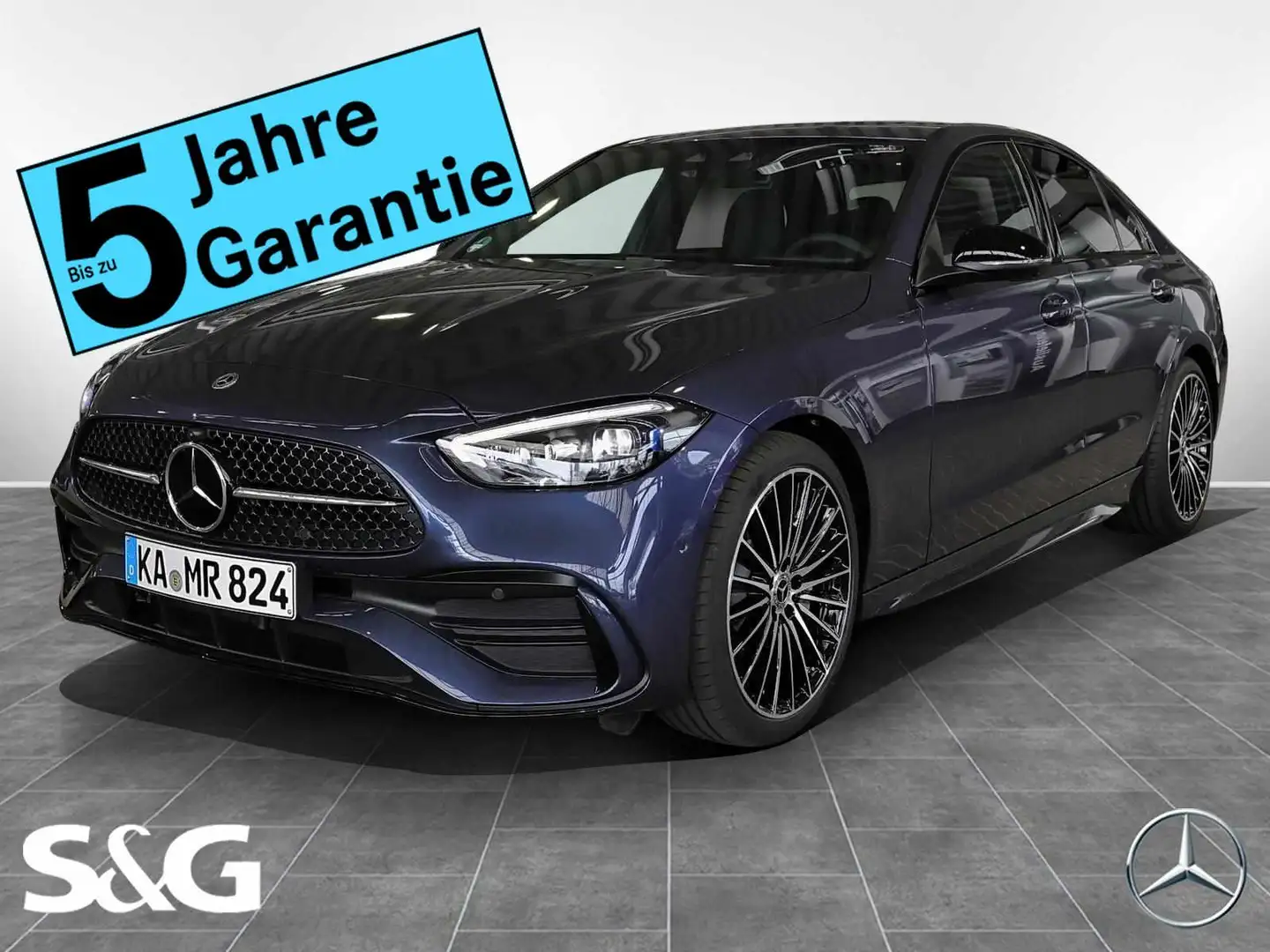 Mercedes-Benz C 300 AMG 360°+DIG-LED+Schiebedach+AHK+Distronic Синій - 1