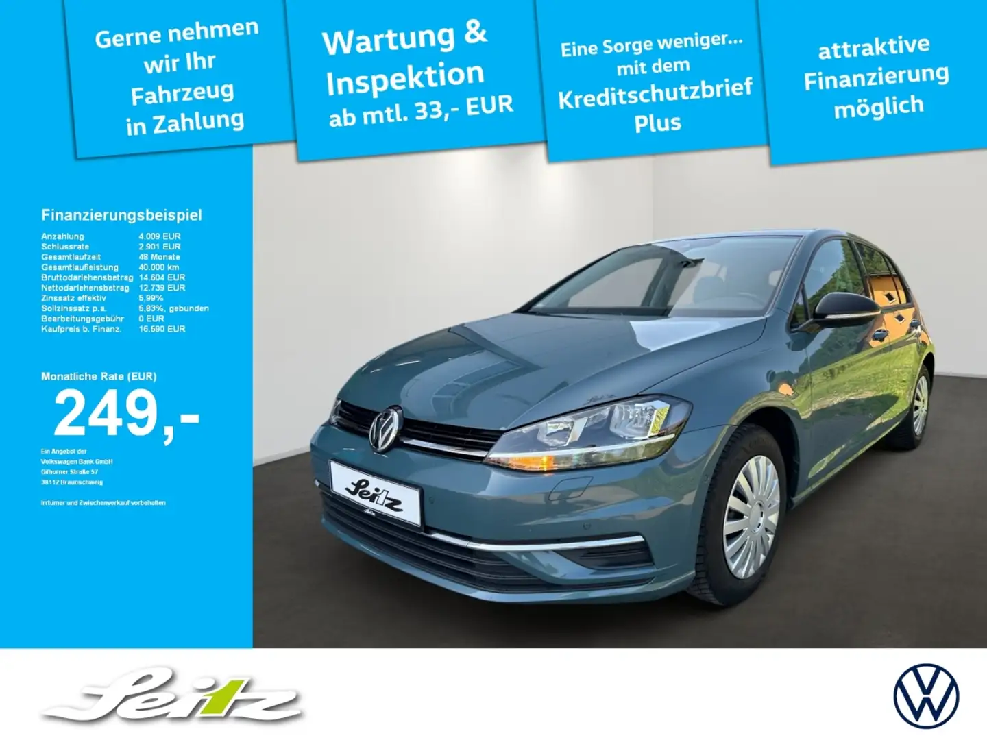 Volkswagen Golf VII 1.5 TSI IQ.DRIVE *KAMERA*NAVI*SITZH* Azul - 1