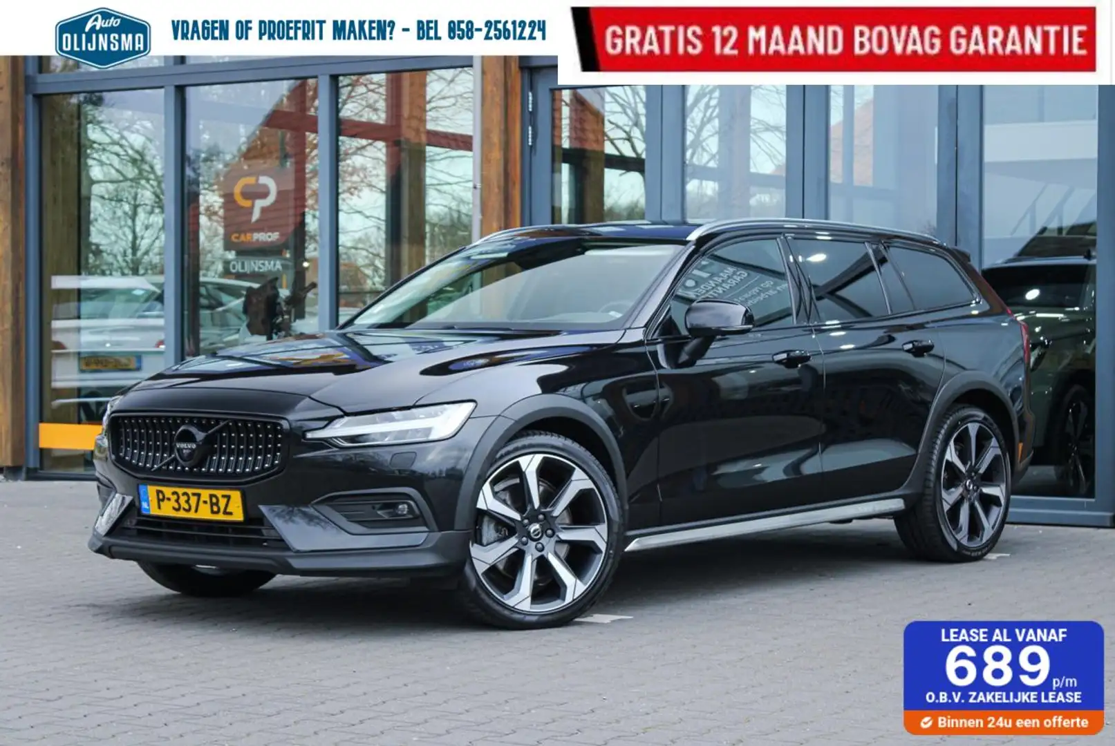 Volvo V60 Cross Country 2.0 B5 AWD Pro|ACC|Massage|Stoelverwarming+Koeling Zwart - 1