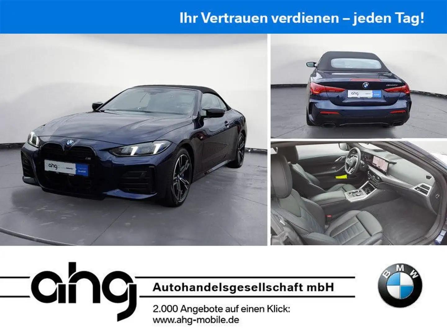 BMW M440d xDrive Cabrio Innovationsp. Sport Aut. AHK Bleu - 1