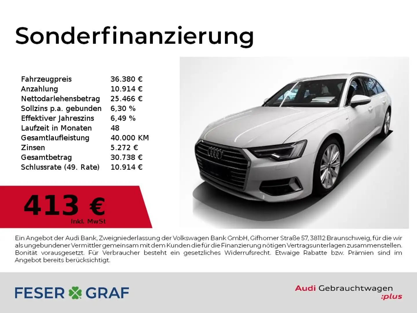 Audi A6 Avant 40 TDI qu S Line Matrix,Leder,Navi Weiß - 1