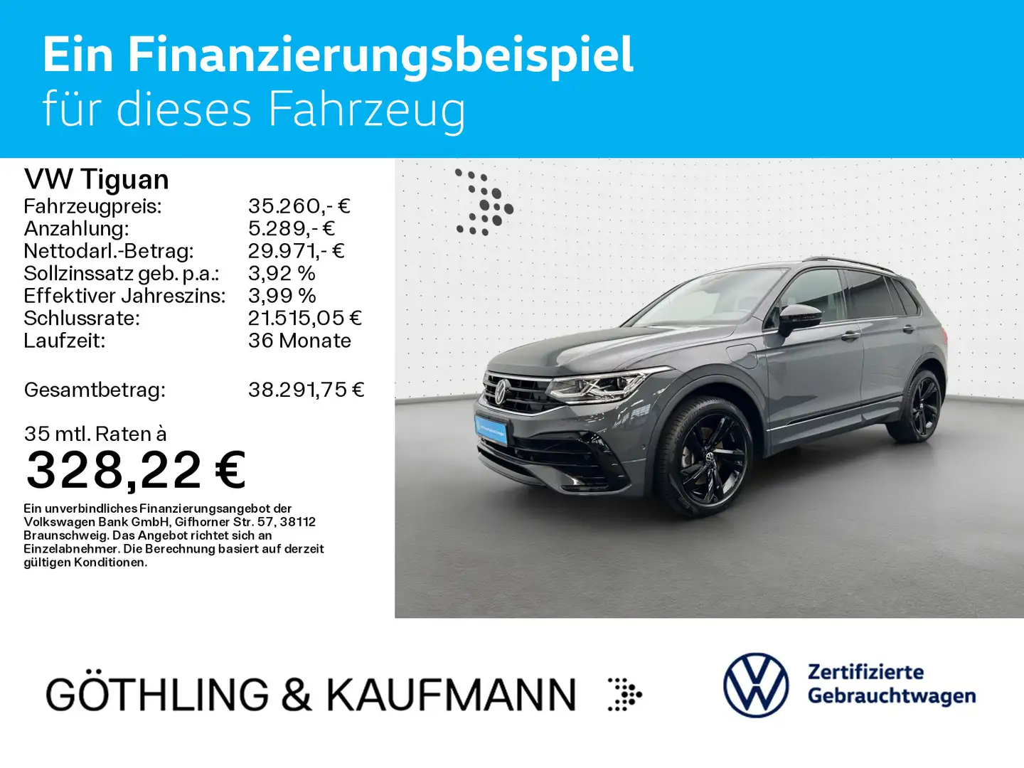 Volkswagen Tiguan R-Line 1.4TSI eHybrid NAVI*AHK*KAM*BlackS Grau - 2