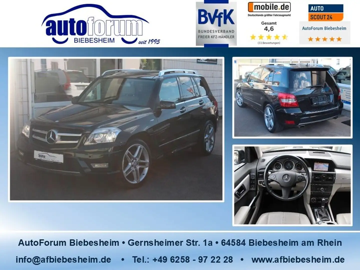 Mercedes-Benz GLK 350 CDI 4Matic AMG Leder*R-Kam*Bi-Xenon*Pano Schwarz - 1