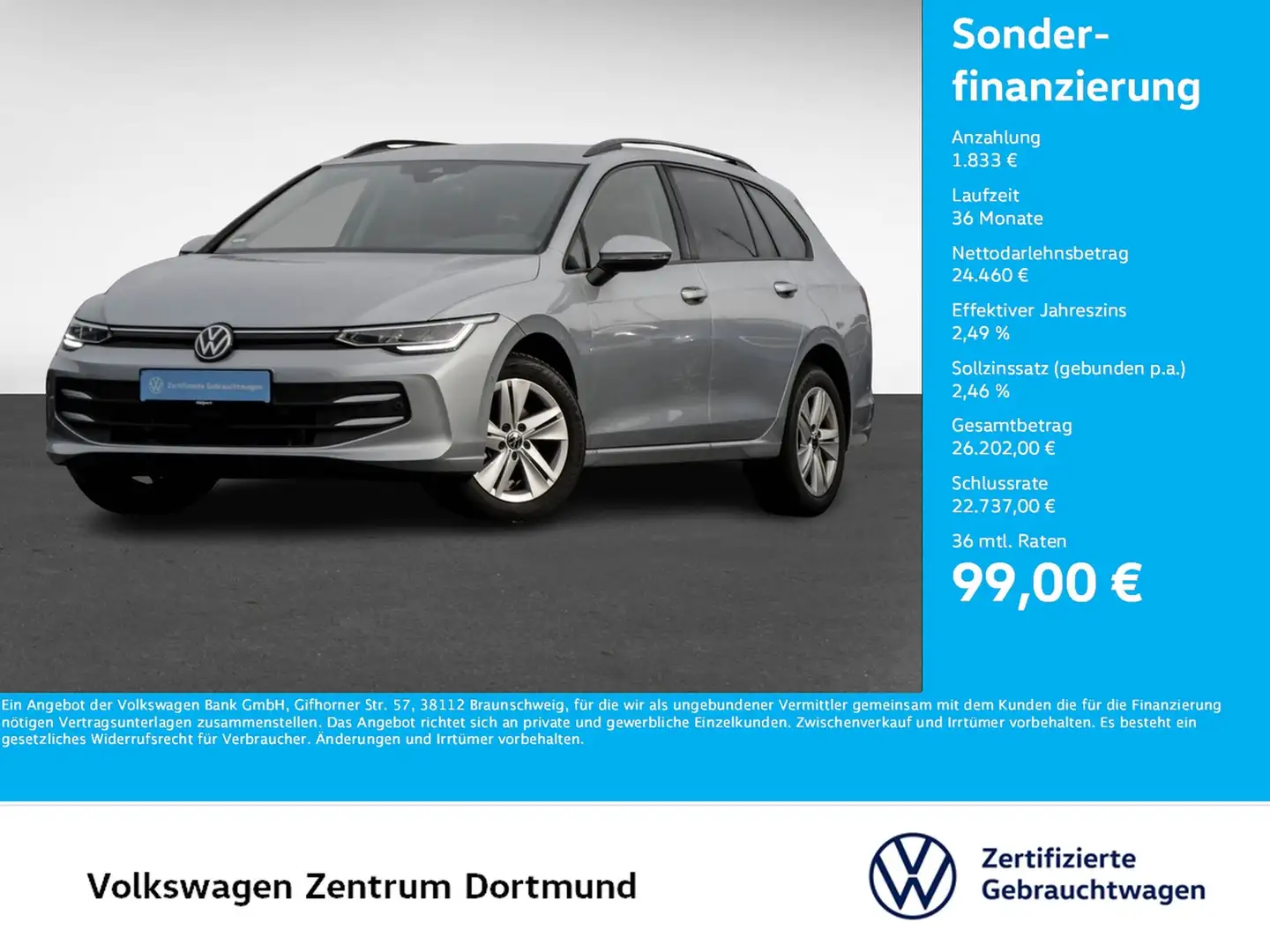 Volkswagen Golf Variant VIII 1.5 eTSI GOAL FACELIFT STANDHZ Argent - 1
