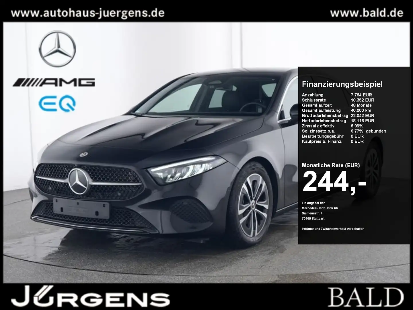 Mercedes-Benz A 180 Limo Progressive/LED/Kamera/Winter/Mopf/17 Noir - 1