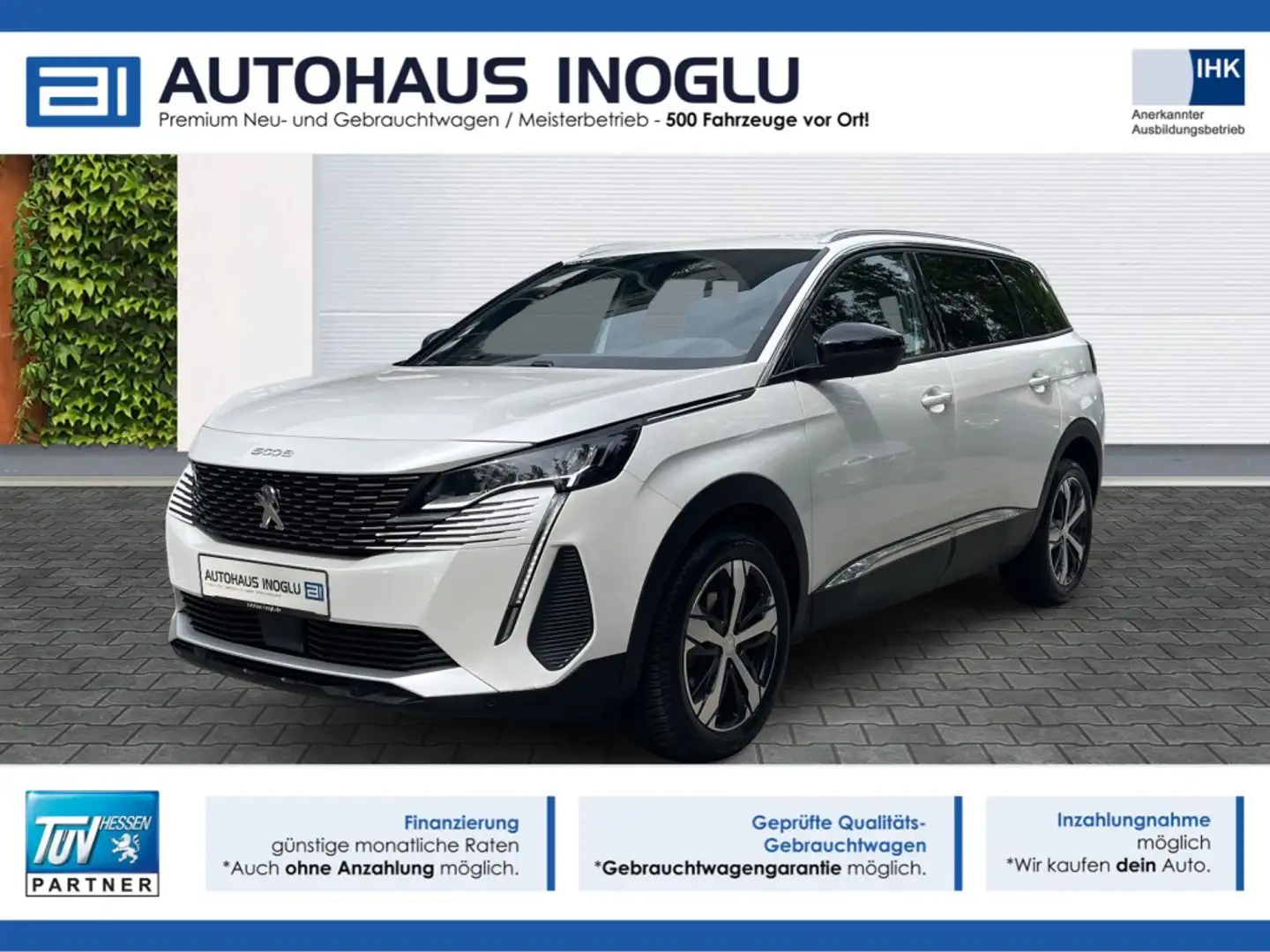 Peugeot 5008 1.5 Allure Pack AT 7-Si+Navi+SHZ+R-Kam+DAB+ Weiß - 1