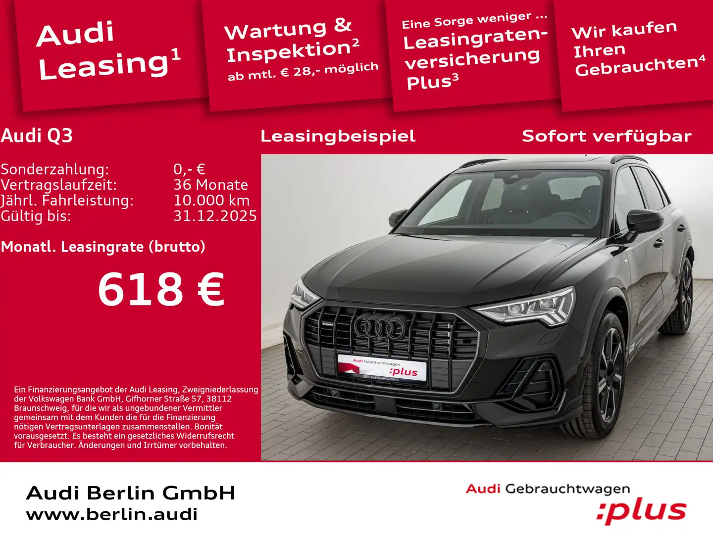 Audi Q3 S line 45 TFSI quattro S tronic Zwart - 1