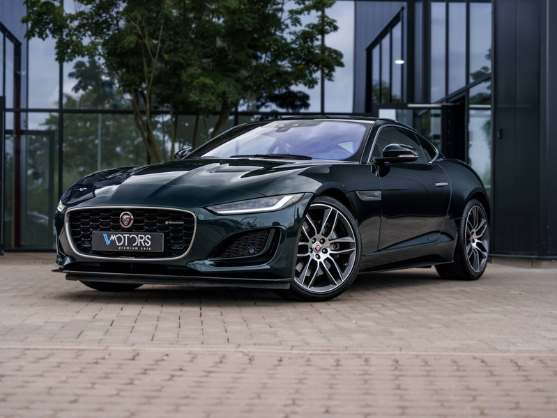 Jaguar F-Type Coupe 2.0 i4 P300 R-Dynamic - British Racing Green - Panodak - Siena Tan Leder - Meridian 600W - Camera -