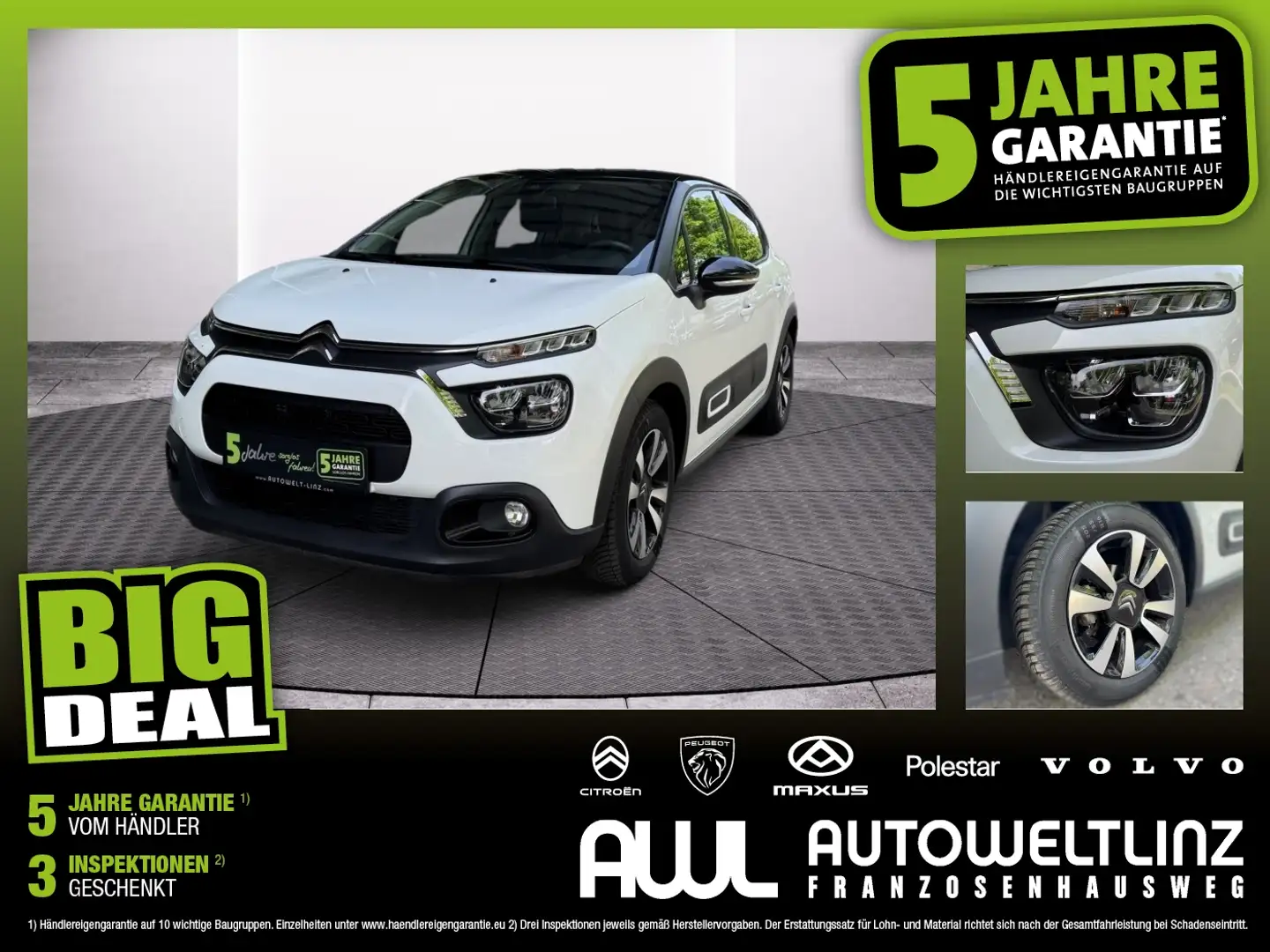 Citroen C3 1.2 PureTech 82 Max LED+Navi+PDC Weiß - 1
