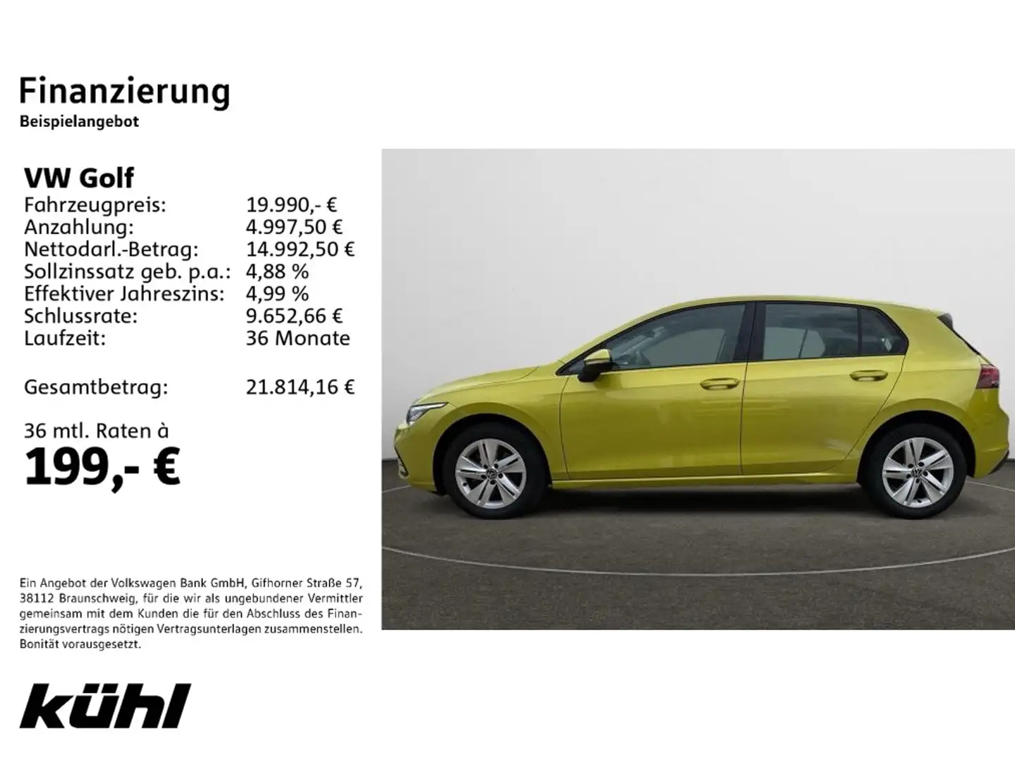 Volkswagen Golf VIII 2.0 TDI Life IQ Drive Paket,SHZ., Gelb - 2