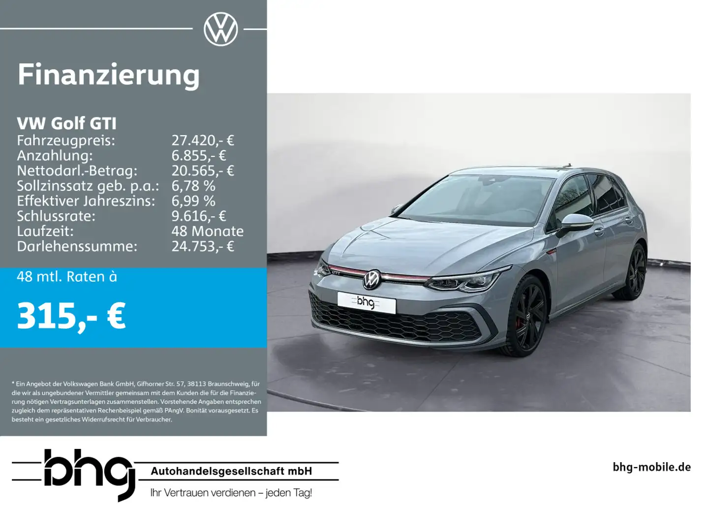 Volkswagen Golf GTI 2.0 TSI DSG *BUSINESS-PAKET*NAVI*LED PL Grau - 1