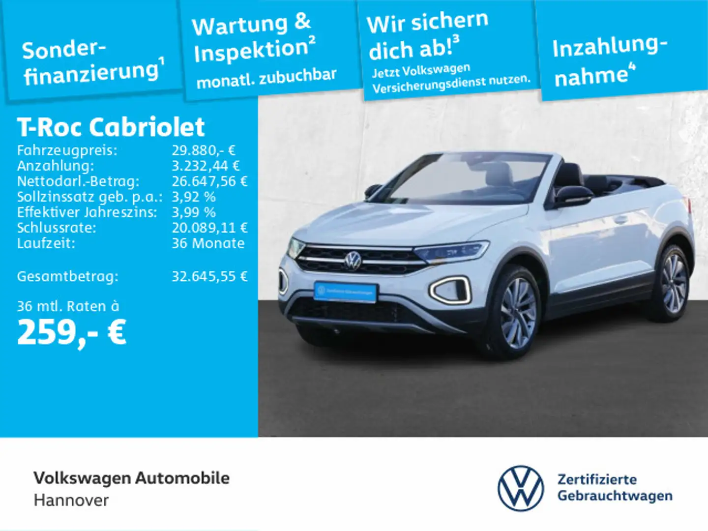 Volkswagen T-Roc 1.5 TSI DSG Goal Navi LED ACC Di Weiß - 1