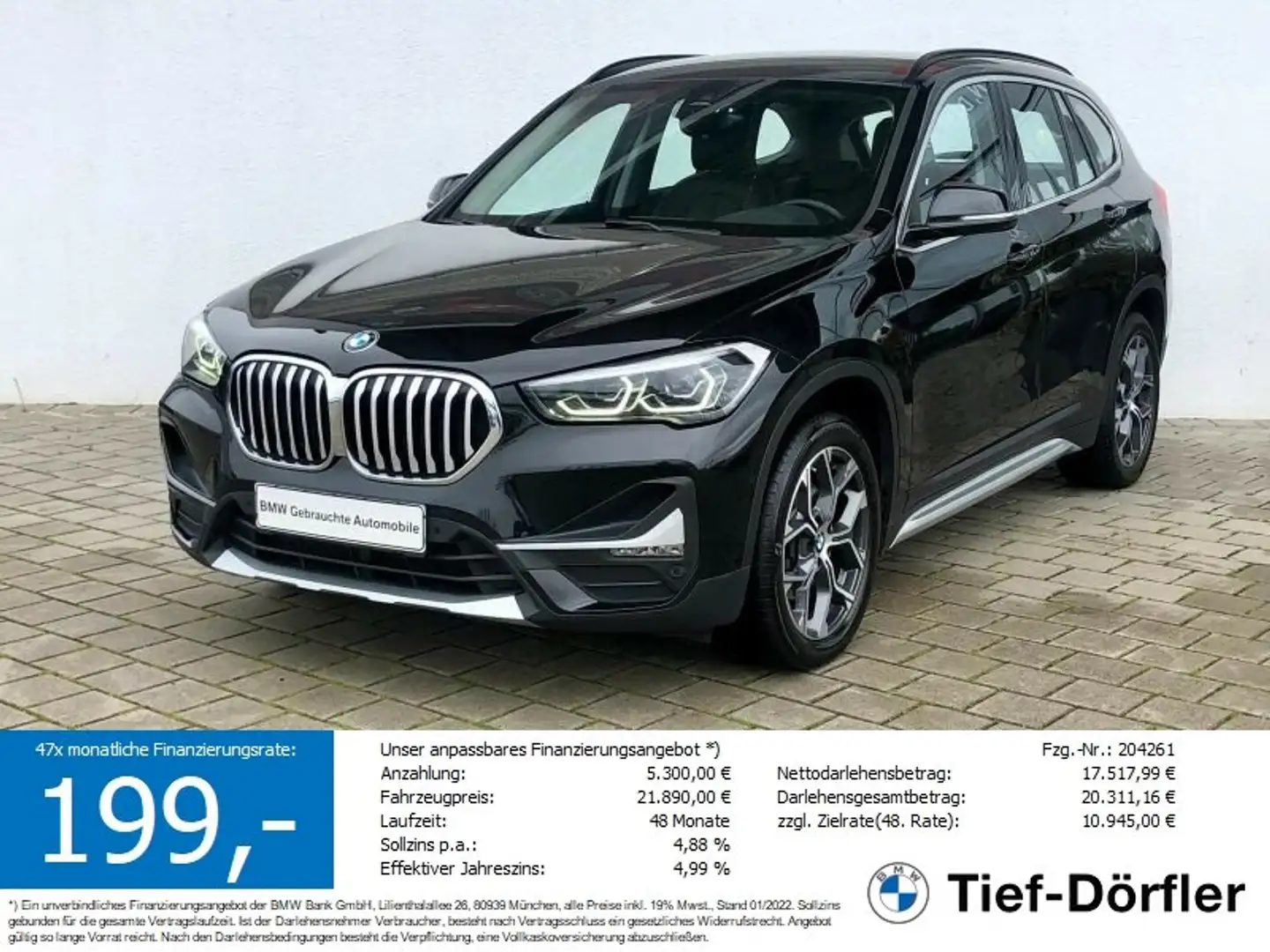 BMW X1 sDrive18d xLine AHK/LED/NAVI/S-SITZ/DDC/TEMPO Noir - 1